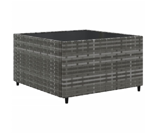 Set de muebles de jardín 9 pzas y cojines ratán sintético gris