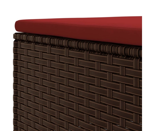 Set muebles de jardín 4 piezas y cojines ratán sintético marrón