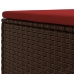 Set muebles de jardín 4 piezas y cojines ratán sintético marrón
