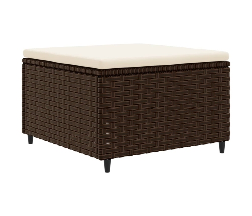Set muebles de jardín 5 piezas y cojines ratán sintético marrón