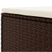 Set muebles de jardín 5 piezas y cojines ratán sintético marrón