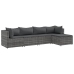 Set de muebles de jardín 5 pzas y cojines ratán sintético gris