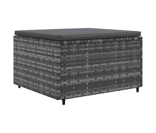 Set de muebles de jardín 5 pzas y cojines ratán sintético gris