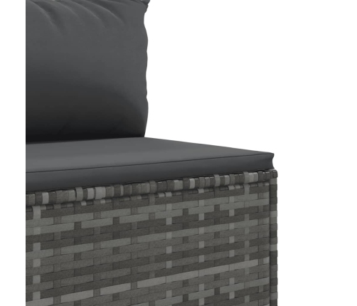 Set de muebles de jardín 5 pzas y cojines ratán sintético gris