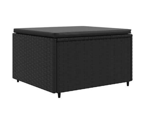 Set de muebles de jardín 5 pzas y cojines ratán sintético negro