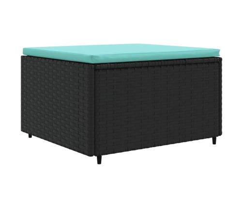 Set de muebles de jardín 5 pzas y cojines ratán sintético negro