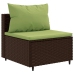 Set muebles de jardín 5 piezas y cojines ratán sintético marrón