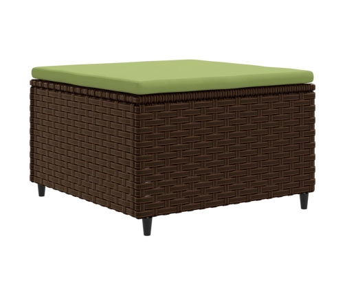 Set muebles de jardín 5 piezas y cojines ratán sintético marrón