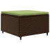 Set muebles de jardín 5 piezas y cojines ratán sintético marrón