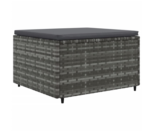 Set de muebles de jardín 6 pzas y cojines ratán sintético gris
