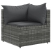 Set de muebles de jardín 6 pzas y cojines ratán sintético gris