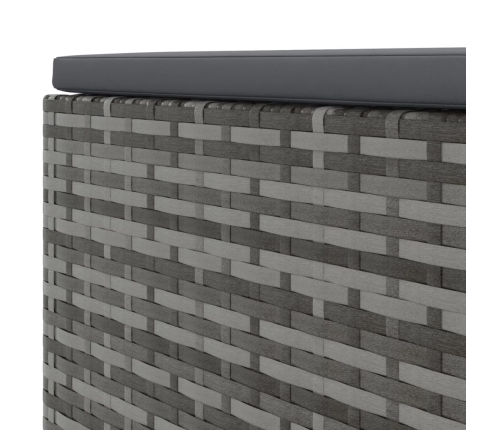 Set de muebles de jardín 6 pzas y cojines ratán sintético gris