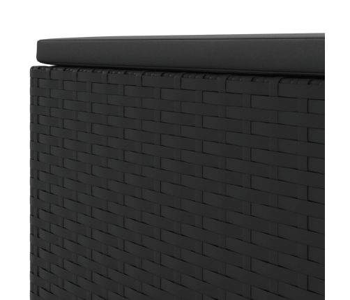 Set muebles de jardín 6 piezas y cojines ratán sintético negro
