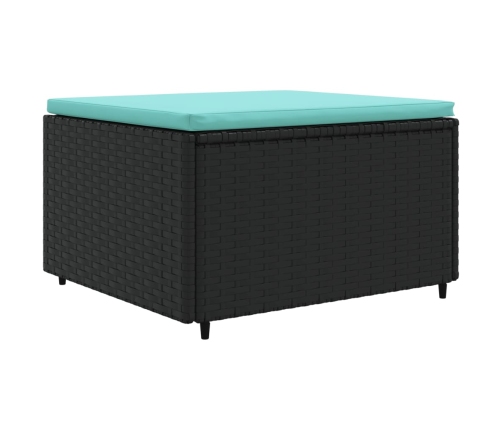 Set muebles de jardín 6 piezas y cojines ratán sintético negro