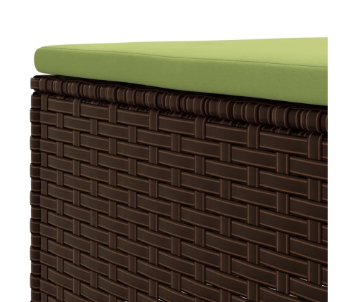 Set muebles de jardín 6 piezas y cojines ratán sintético marrón