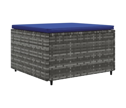 Set de muebles de jardín 6 pzas y cojines ratán sintético gris