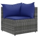 Set de muebles de jardín 4 pzas y cojines ratán sintético gris