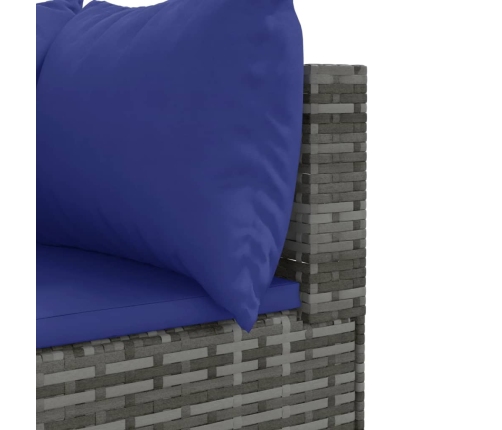 Set de muebles de jardín 4 pzas y cojines ratán sintético gris