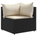 Set de muebles de jardín 5 pzas y cojines ratán sintético negro