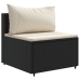 Set de muebles de jardín 5 pzas y cojines ratán sintético negro