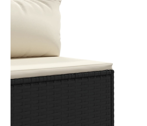 Set de muebles de jardín 5 pzas y cojines ratán sintético negro