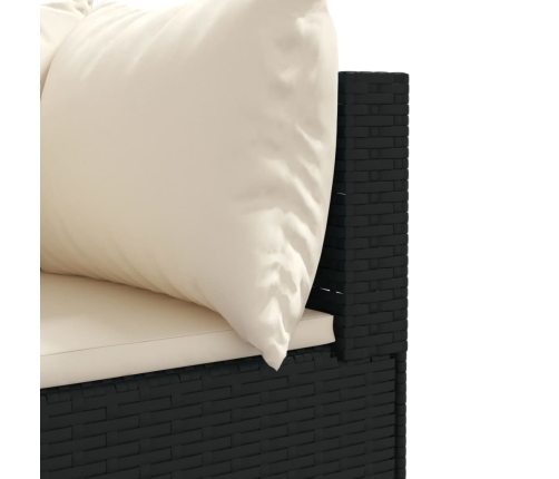 Set de muebles de jardín 5 pzas y cojines ratán sintético negro