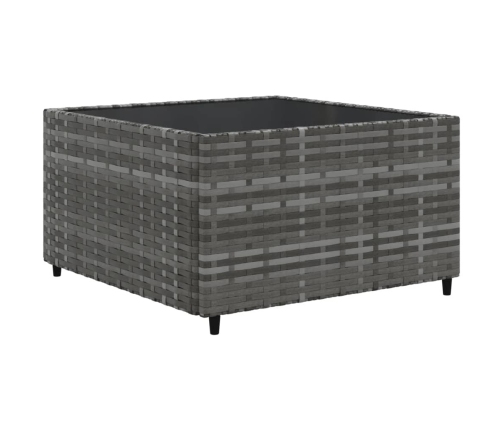 Set de muebles de jardín 5 pzas y cojines ratán sintético gris