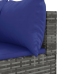Set de muebles de jardín 5 pzas y cojines ratán sintético gris
