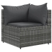 Set de muebles de jardín 7 pzas y cojines ratán sintético gris