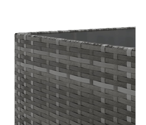 Set de muebles de jardín 7 pzas y cojines ratán sintético gris