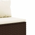 Set muebles de jardín 5 piezas y cojines ratán sintético marrón
