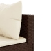 Set muebles de jardín 5 piezas y cojines ratán sintético marrón