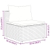 Set muebles de jardín 5 piezas y cojines ratán sintético marrón