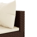 Set muebles de jardín 6 piezas y cojines ratán sintético marrón