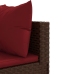 Set muebles de jardín 7 piezas y cojines ratán sintético marrón