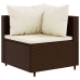 Set muebles de jardín 7 piezas y cojines ratán sintético marrón