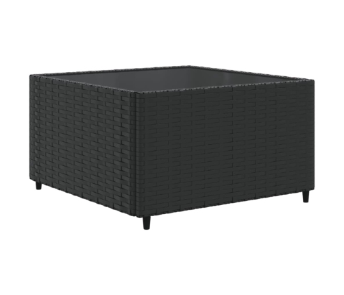 Set de muebles de jardín y cojines 7 pzas ratán sintético negro