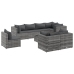Set de muebles de jardín 9 pzas y cojines ratán sintético gris