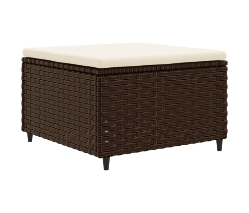 Set muebles de jardín 6 piezas y cojines ratán sintético marrón