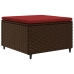 Set muebles de jardín 7 piezas y cojines ratán sintético marrón