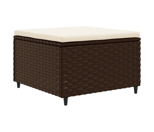 Set muebles de jardín 7 piezas y cojines ratán sintético marrón