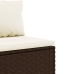 Set muebles de jardín 7 piezas y cojines ratán sintético marrón