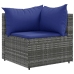 Set de muebles de jardín 7 pzas y cojines ratán sintético gris