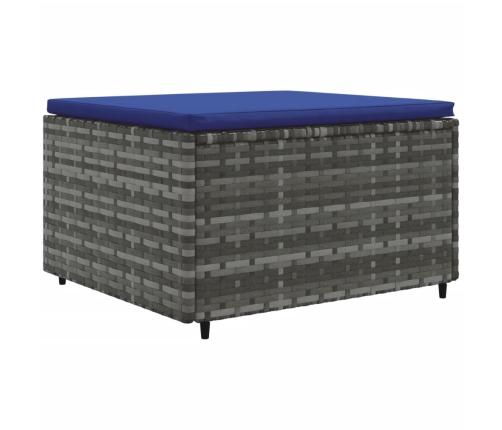 Set de muebles de jardín 7 pzas y cojines ratán sintético gris