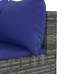 Set de muebles de jardín 7 pzas y cojines ratán sintético gris