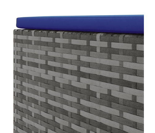 Set de muebles de jardín 7 pzas y cojines ratán sintético gris