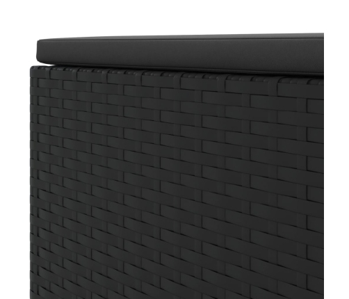 Set de muebles de jardín 8 pzas y cojines ratán sintético negro