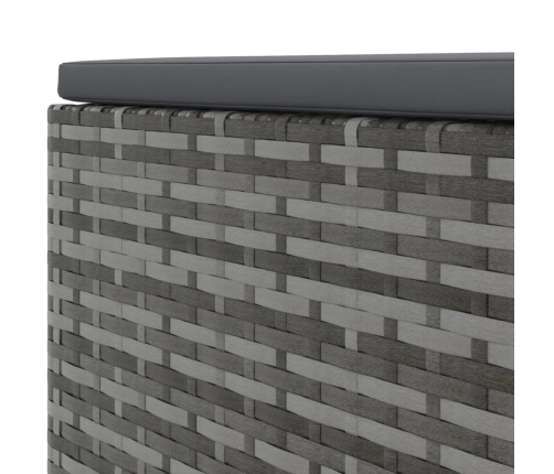 Set de muebles de jardín 6 pzas y cojines ratán sintético gris