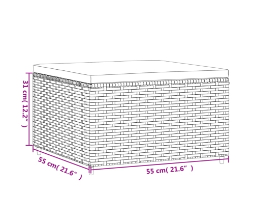 Set muebles de jardín 6 piezas y cojines ratán sintético negro