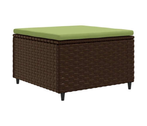 Set muebles de jardín 6 piezas y cojines ratán sintético marrón